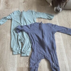 Cloud Island Blue and Green Kids Footies